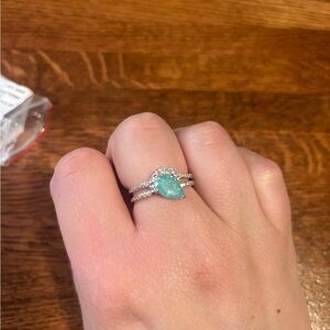 Elegant Silver and Blue Gemstone Ring